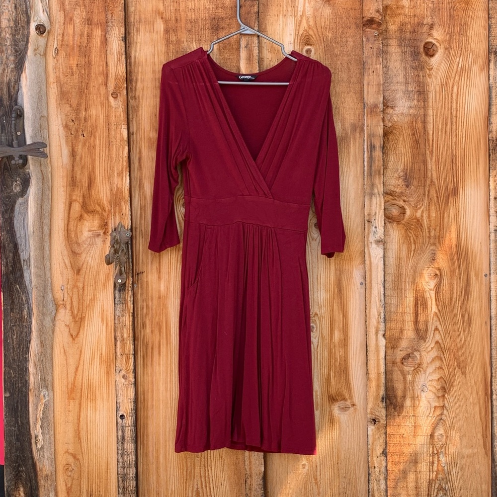Burgundy long sleeve tshirt dress